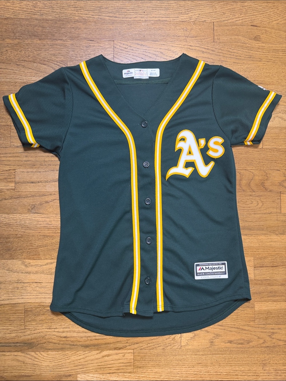Kids Majestic Oakland A's jersey size small